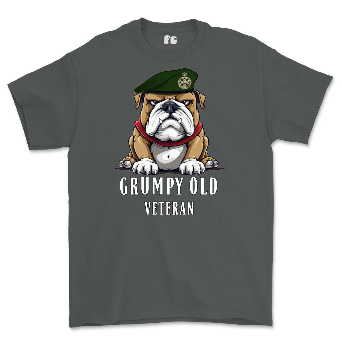 Grumpy Old Royal Green Jackets Veteran Printed T-Shirt - Charcoal
