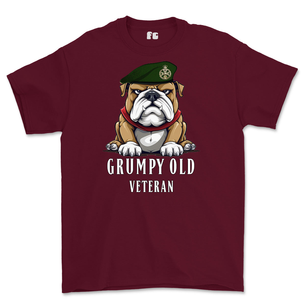 Grumpy Old Royal Green Jackets Veteran Printed T-Shirt - Maroon