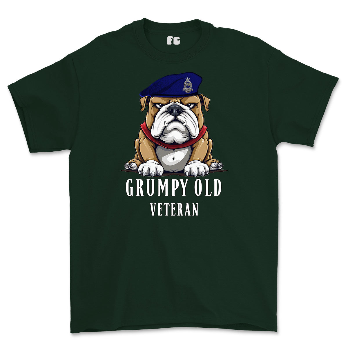 Grumpy Old Royal Horse Artillery Veteran Printed T-Shirt - Forest Green