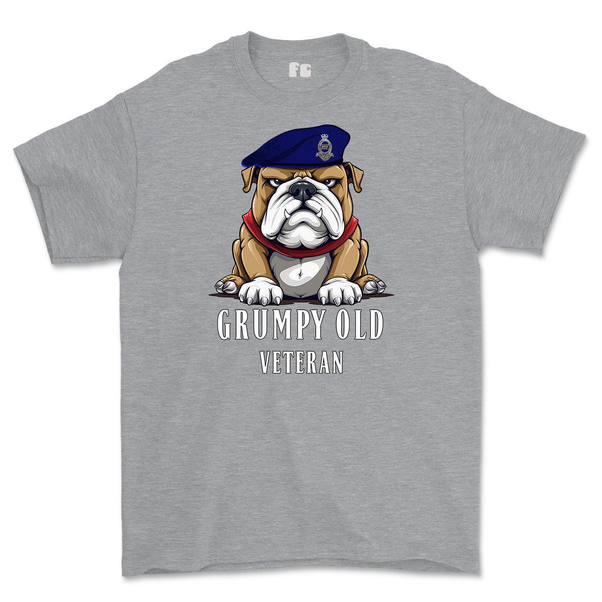 Grumpy Old Royal Horse Artillery Veteran Printed T-Shirt - Sports Grey