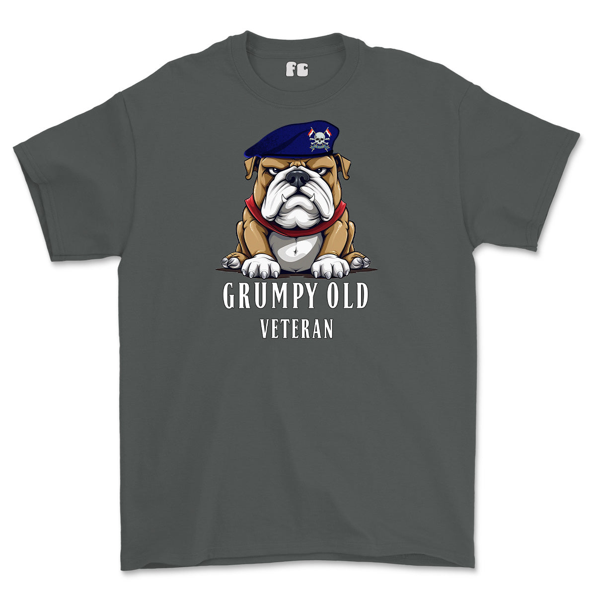 Grumpy Old Royal Lancer Veteran Printed T-Shirt - Charcoal