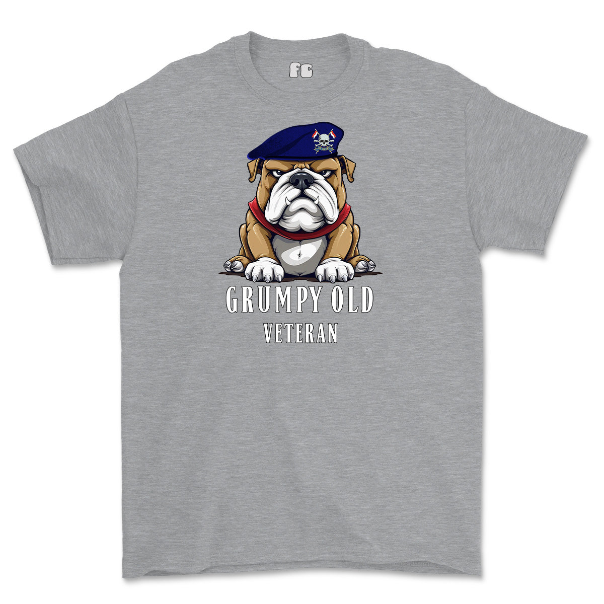 Grumpy Old Royal Lancer Veteran Printed T-Shirt - Sports Grey