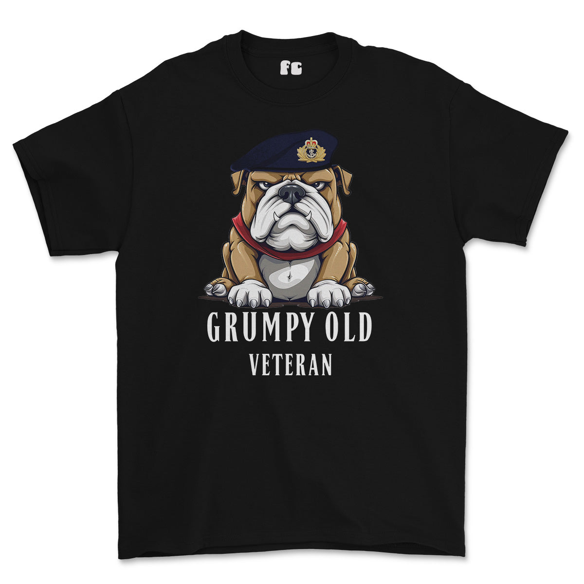 Grumpy Old Royal Navy Officer Printed T-Shirt - Black