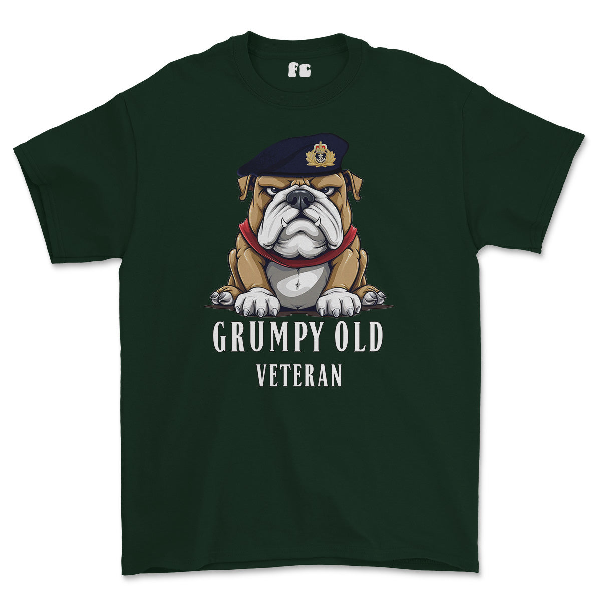 Grumpy Old Royal Navy Officer Printed T-Shirt - Green