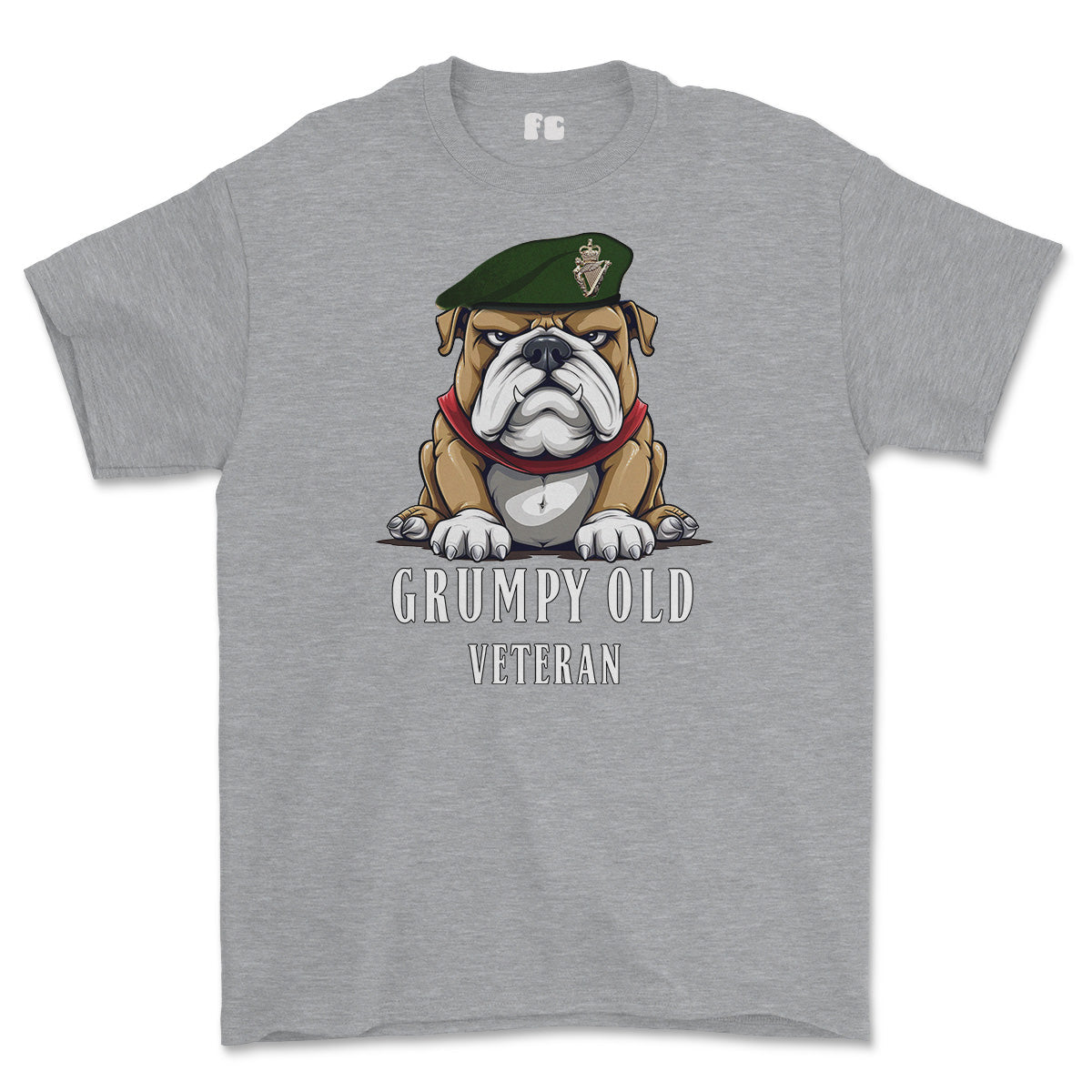 Grumpy Old UDR Veteran Printed T-Shirt - Sports Grey