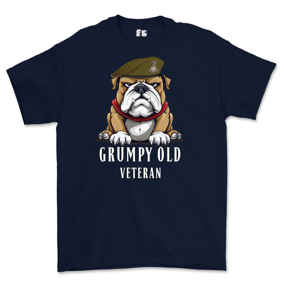 Grumpy Old Yorkshire Regiment Veteran Printed T-Shirt - Navy Blue