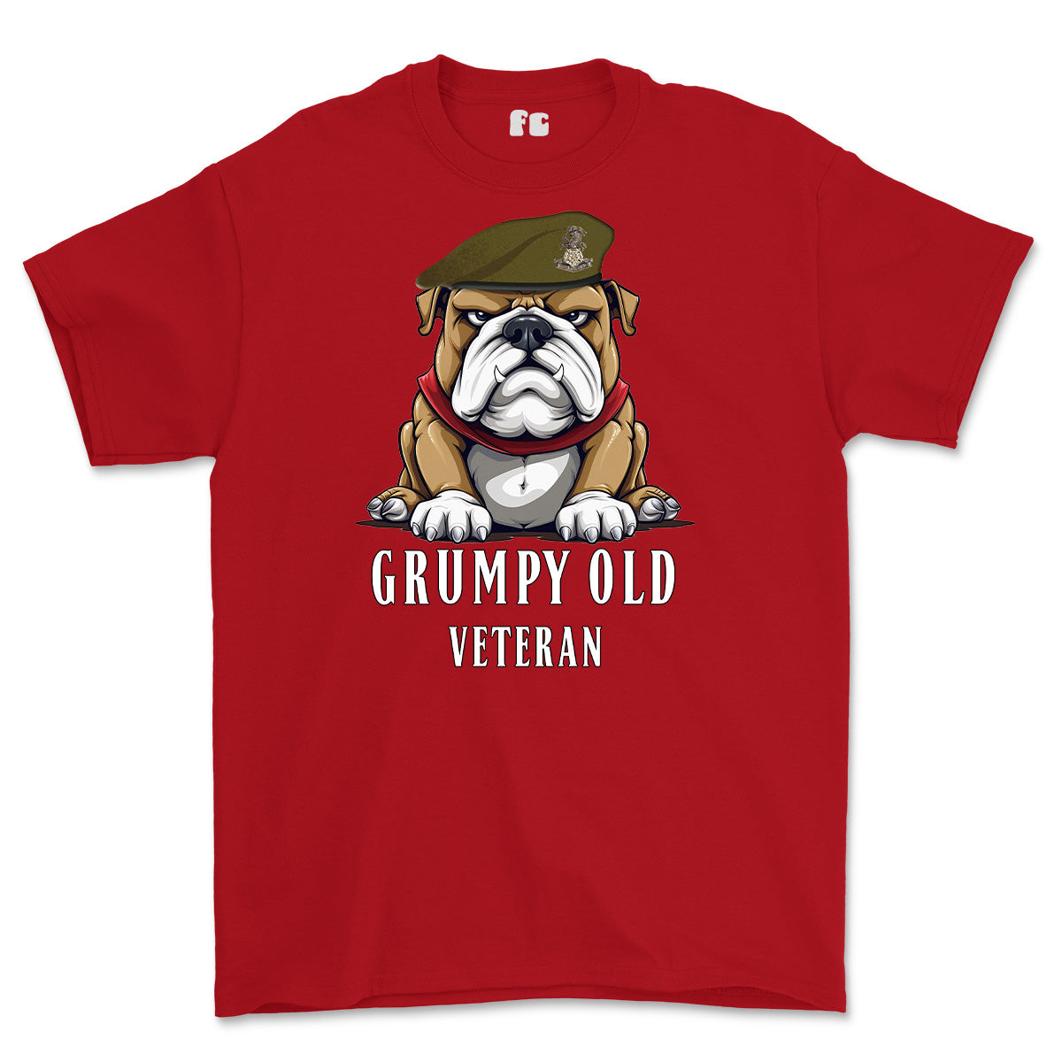 Grumpy Old Yorkshire Regiment Veteran Printed T-Shirt - Red