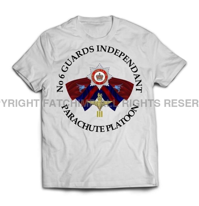 Guards No 6 Independent Parachute Platoon Printed T-Shirt - White