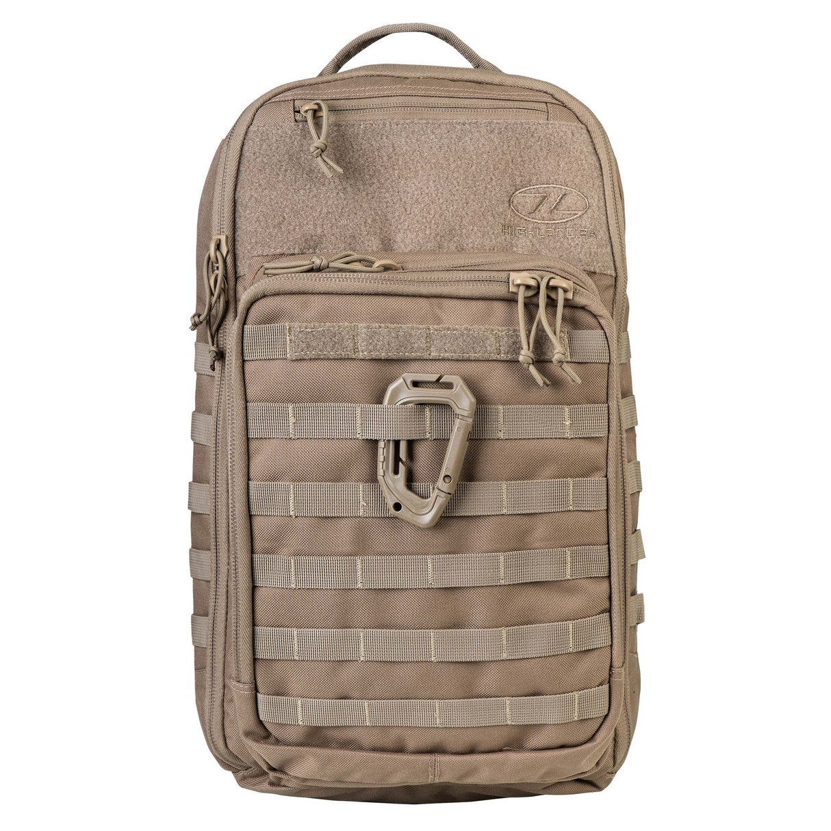 Highlander Harrier 25L MOLLE Rucksack Coyote Brown - front view on white background