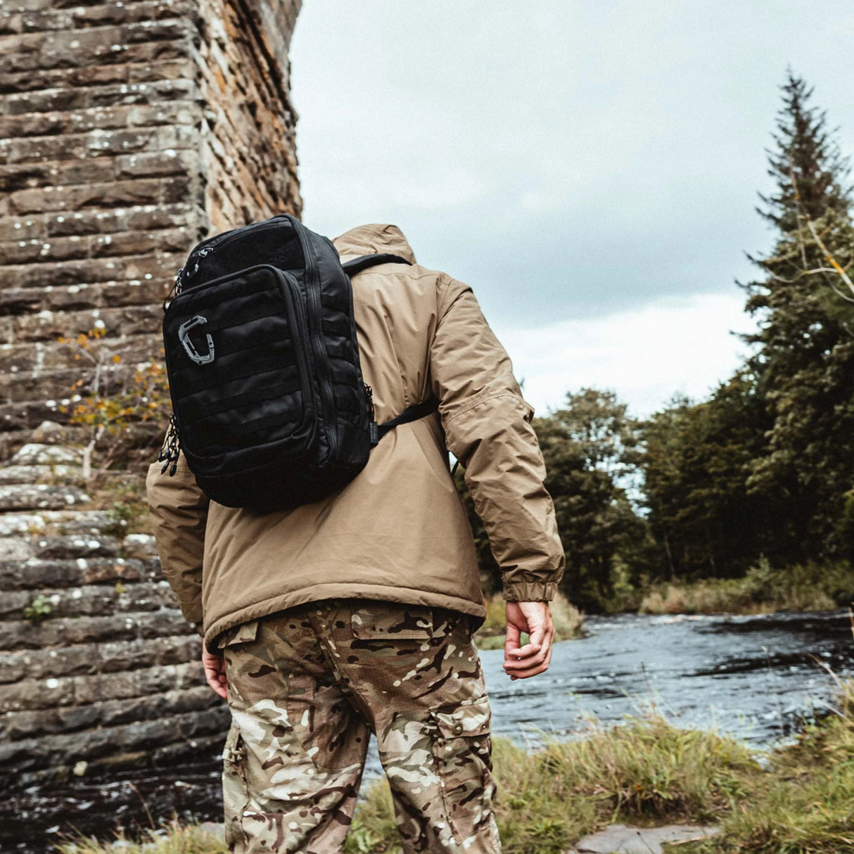 Highlander Harrier 25L MOLLE Rucksack in black for tactical, police, security