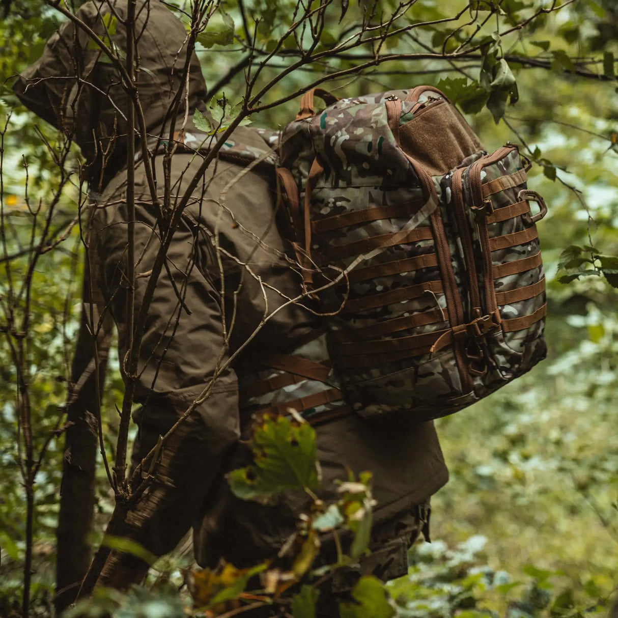 Highlander Harrier 45L MOLLE Rucksack in HMTC camo for survival, army, camping