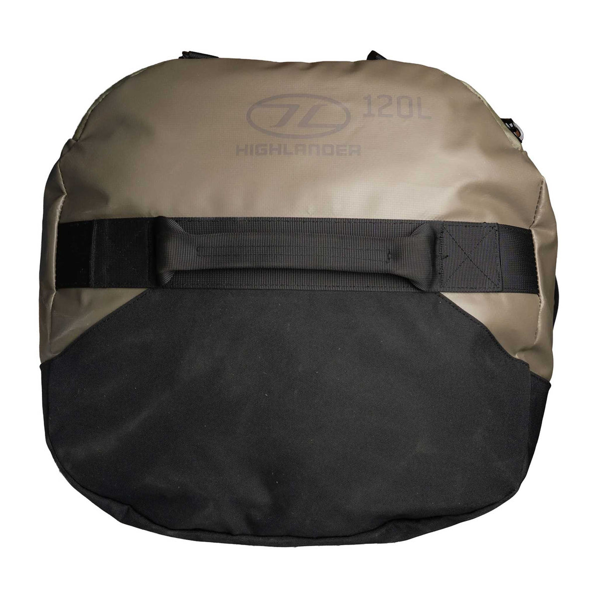 Highlander Hauler Duffel Bag 120L - ranger green end panel and grab handle