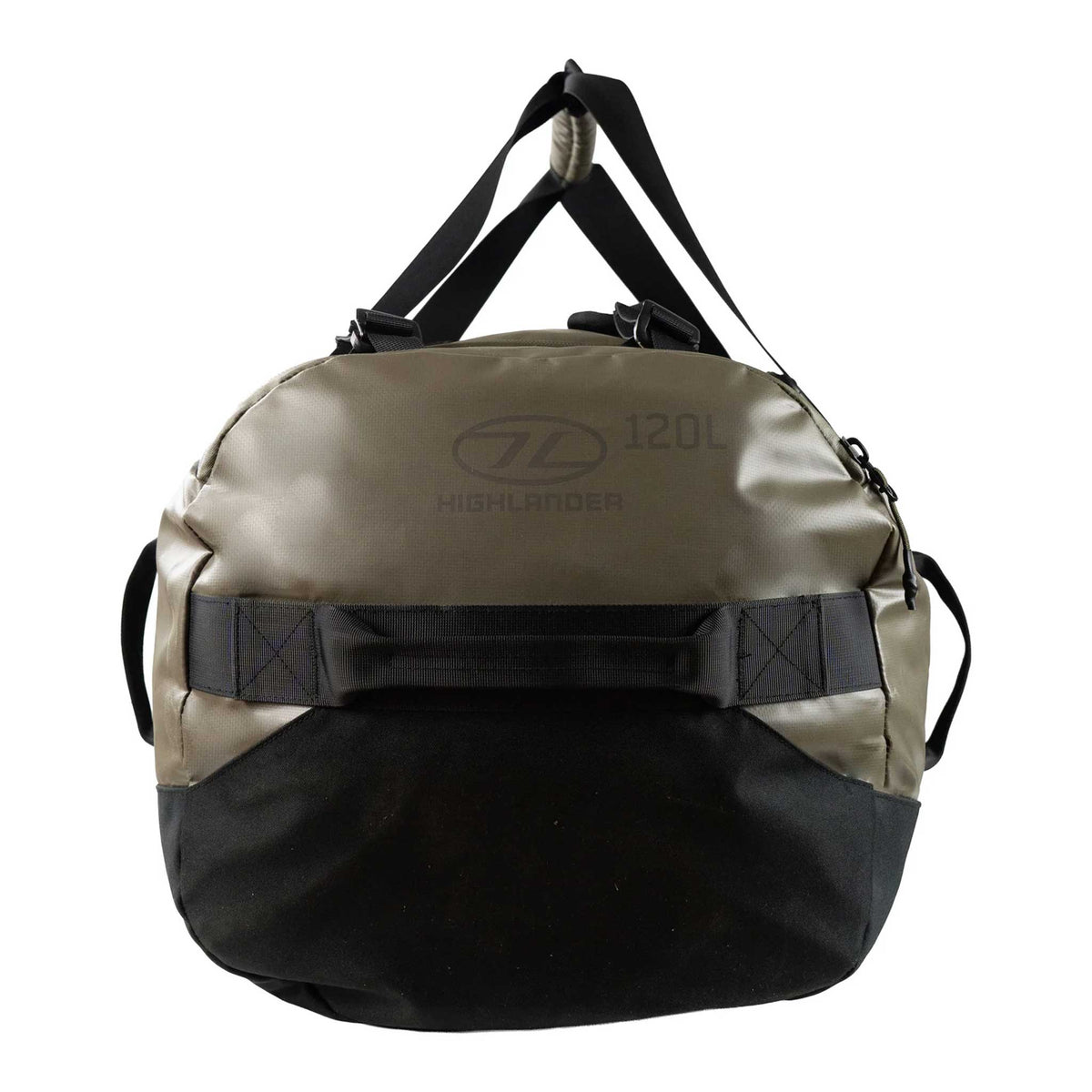 Highlander Hauler Duffel Bag 120L - in ranger green stood on its end