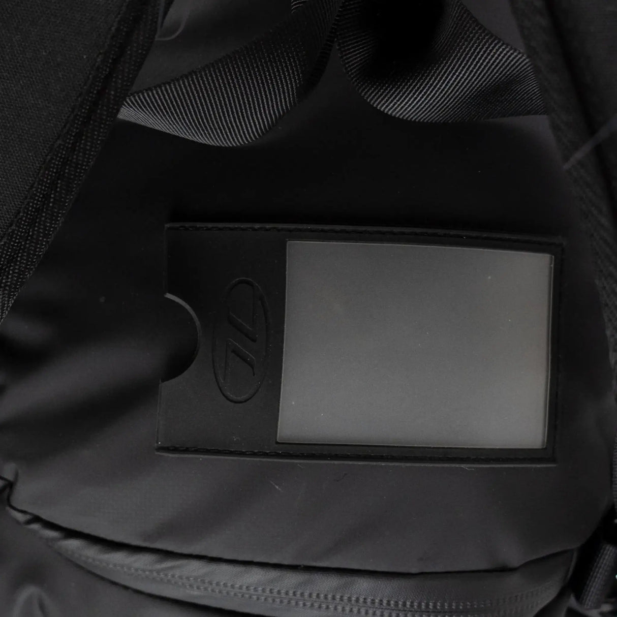 Highlander Hauler Waterproof Duffel Bag 30L in black ID tag holder