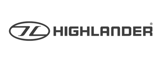 Highlander Outdoor logo in grey on transparent background