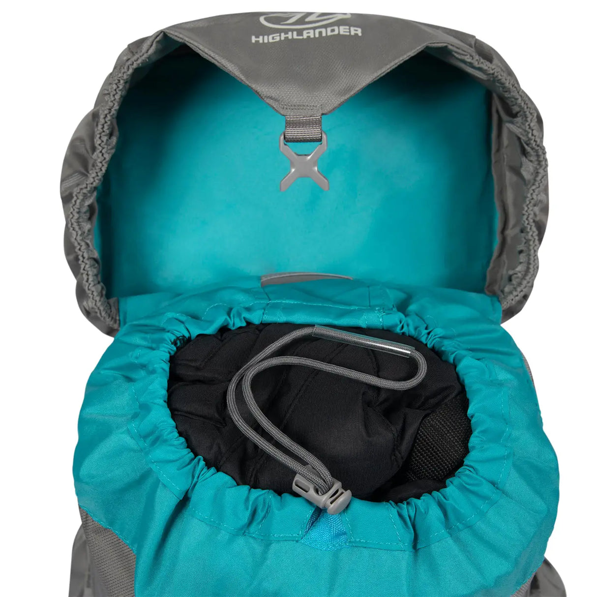 Highlander Ivar Women's 25L Rucksack drawcord closure - on white background