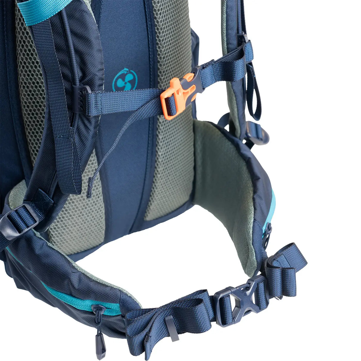 Highlander Ivar Women's 25L Rucksack navy blue waist strap - on white background