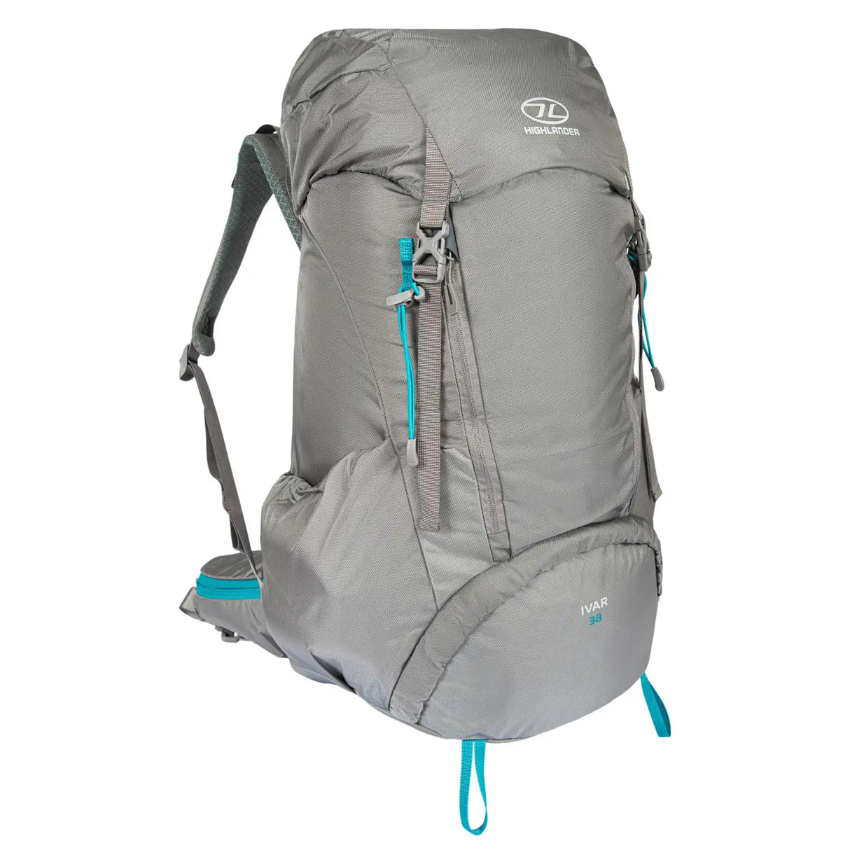Highlander Ivar Women's 38L Rucksack grey front left - on white background