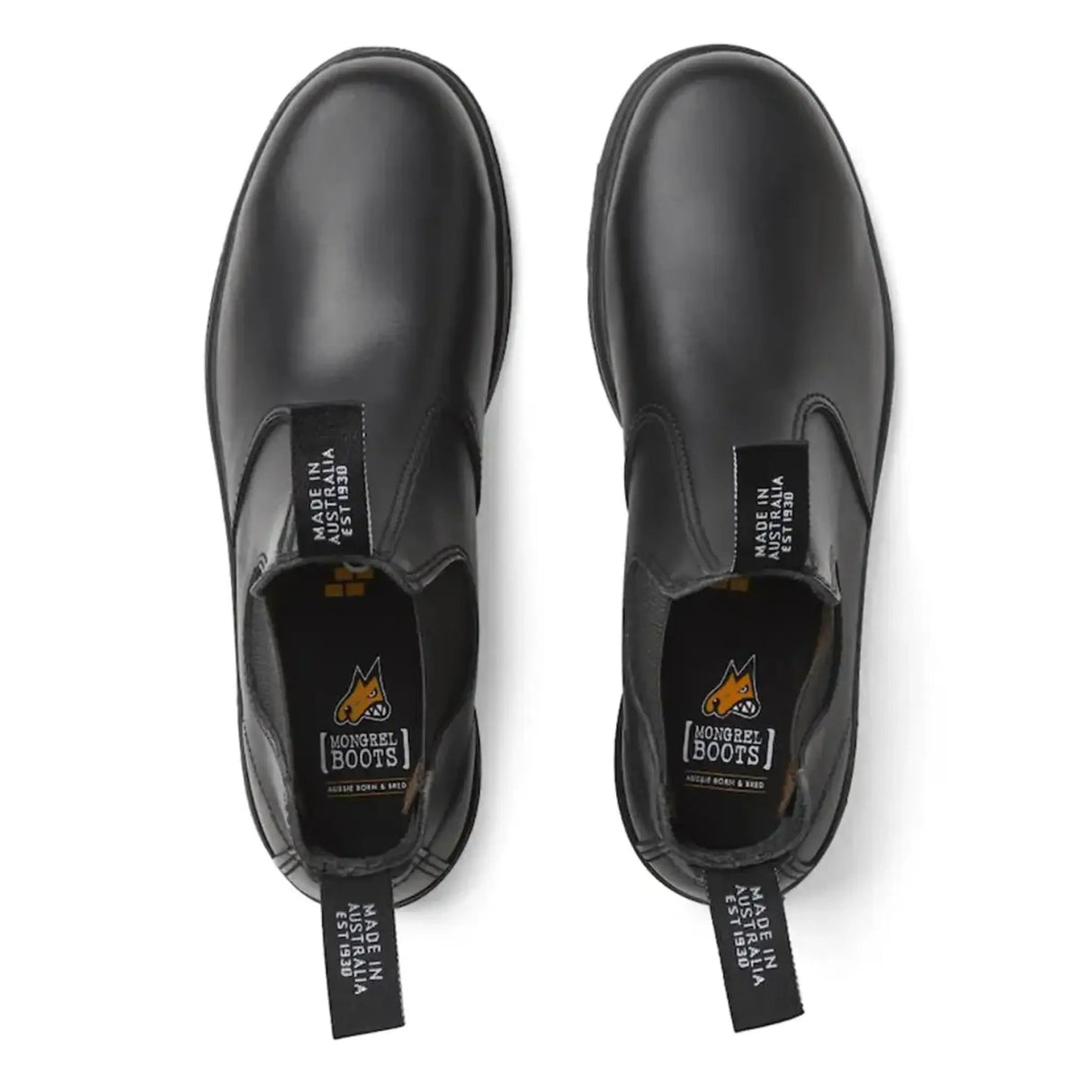 Mongrel K9 Dealer Boot - Black top-down view showing branded insole