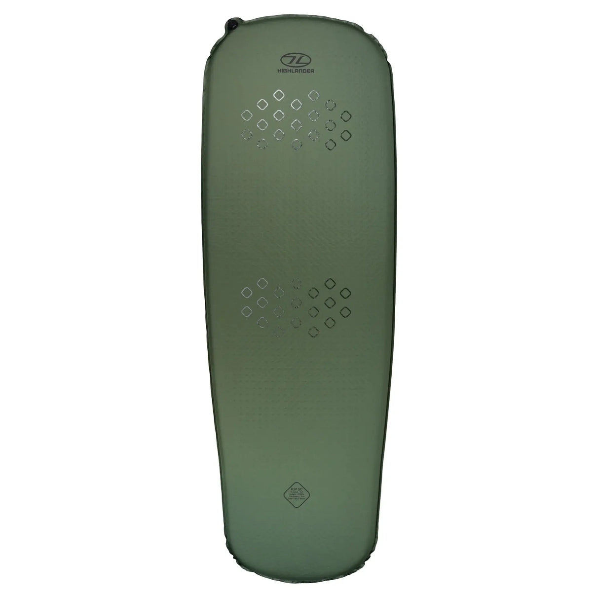 Highlander Self-Inflating Kip Sleeping Mat 50mm in olive green from above
