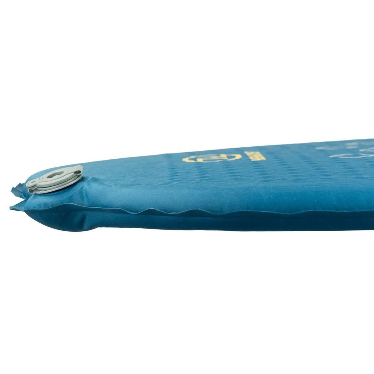 Highlander Kit Compact 30mm Self-Inflating Sleeping Mat in deep blue close up of side