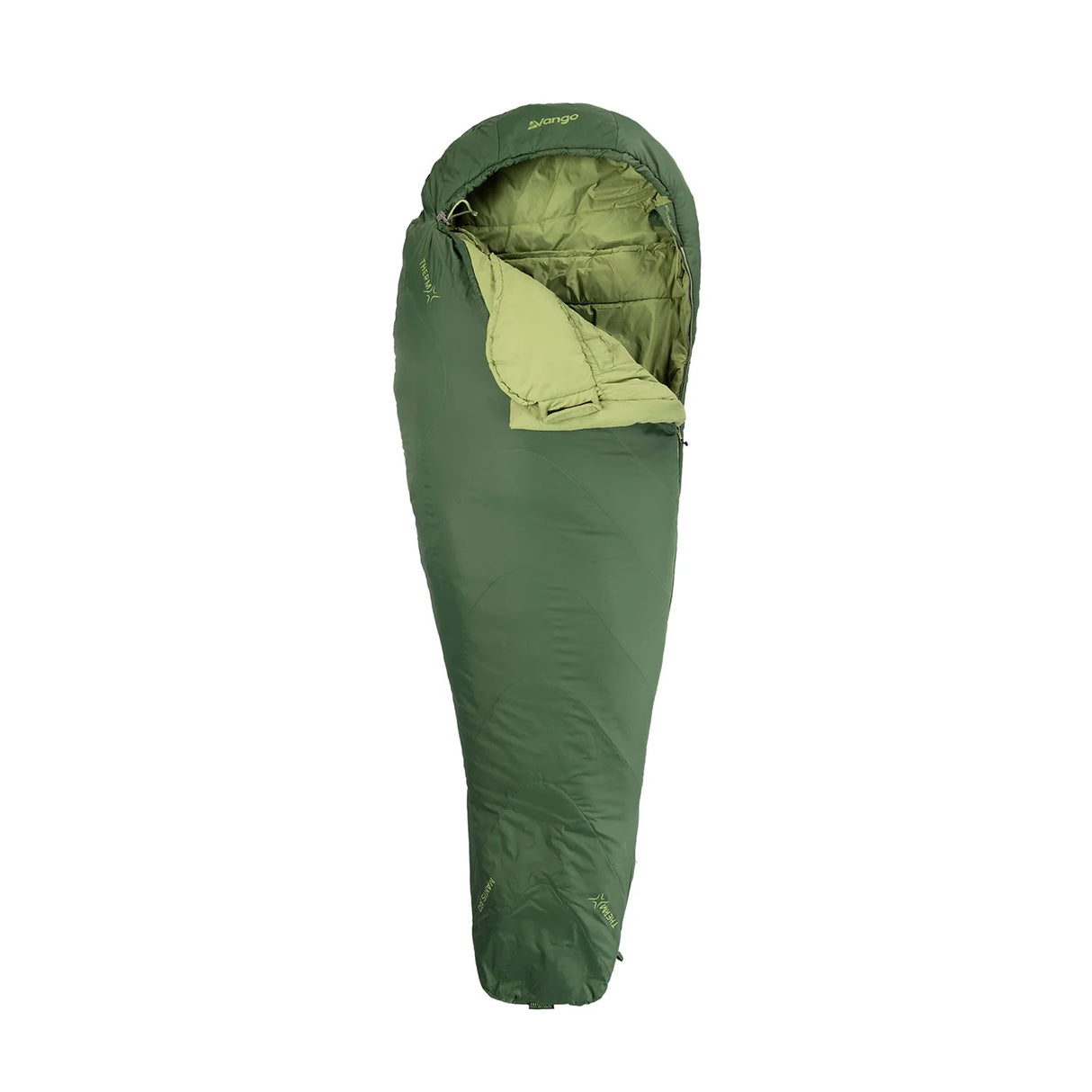 Vango Mantis 300 Sleeping Bag in pine green on white background