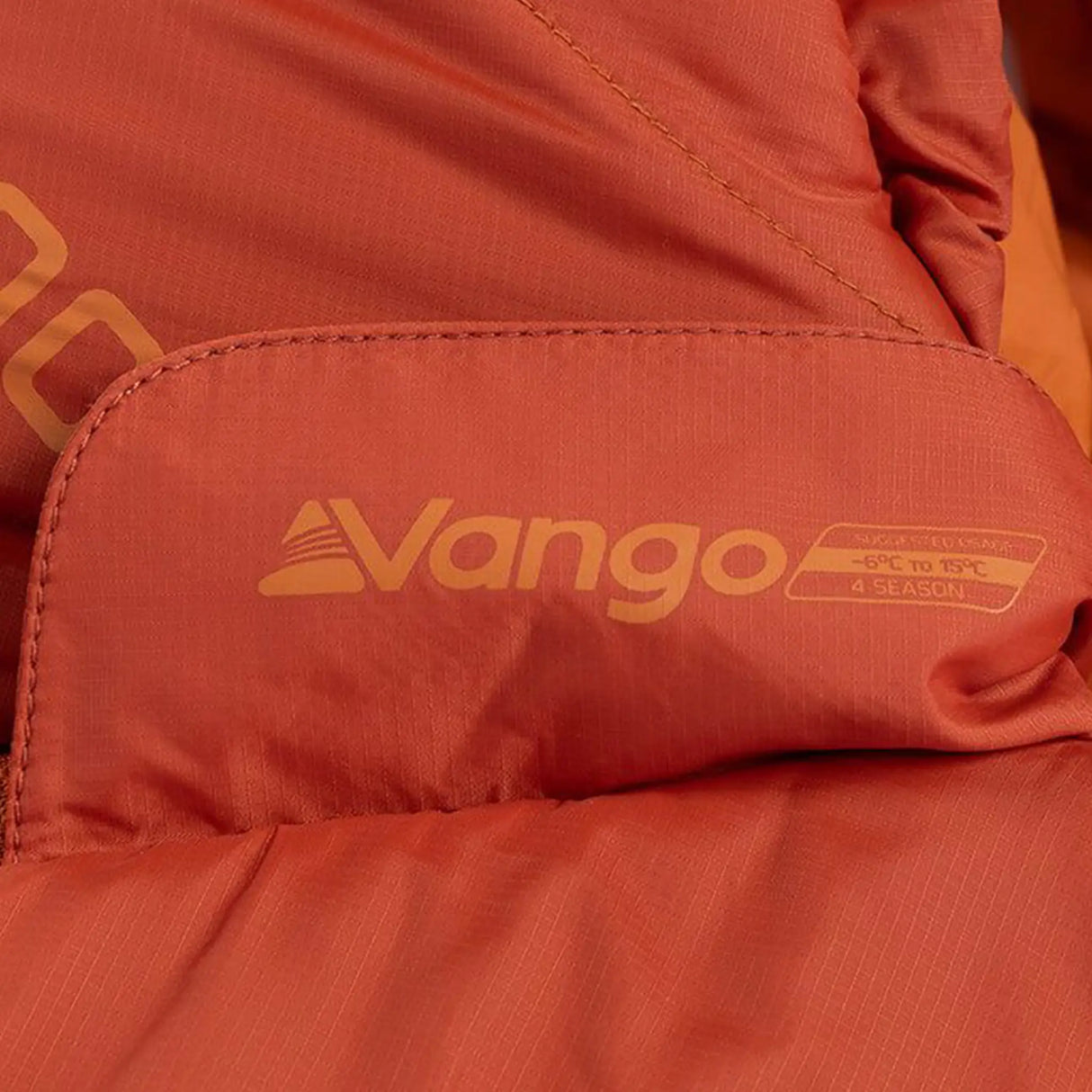 Vango Mantis 400 Sleeping Bag close up of branding