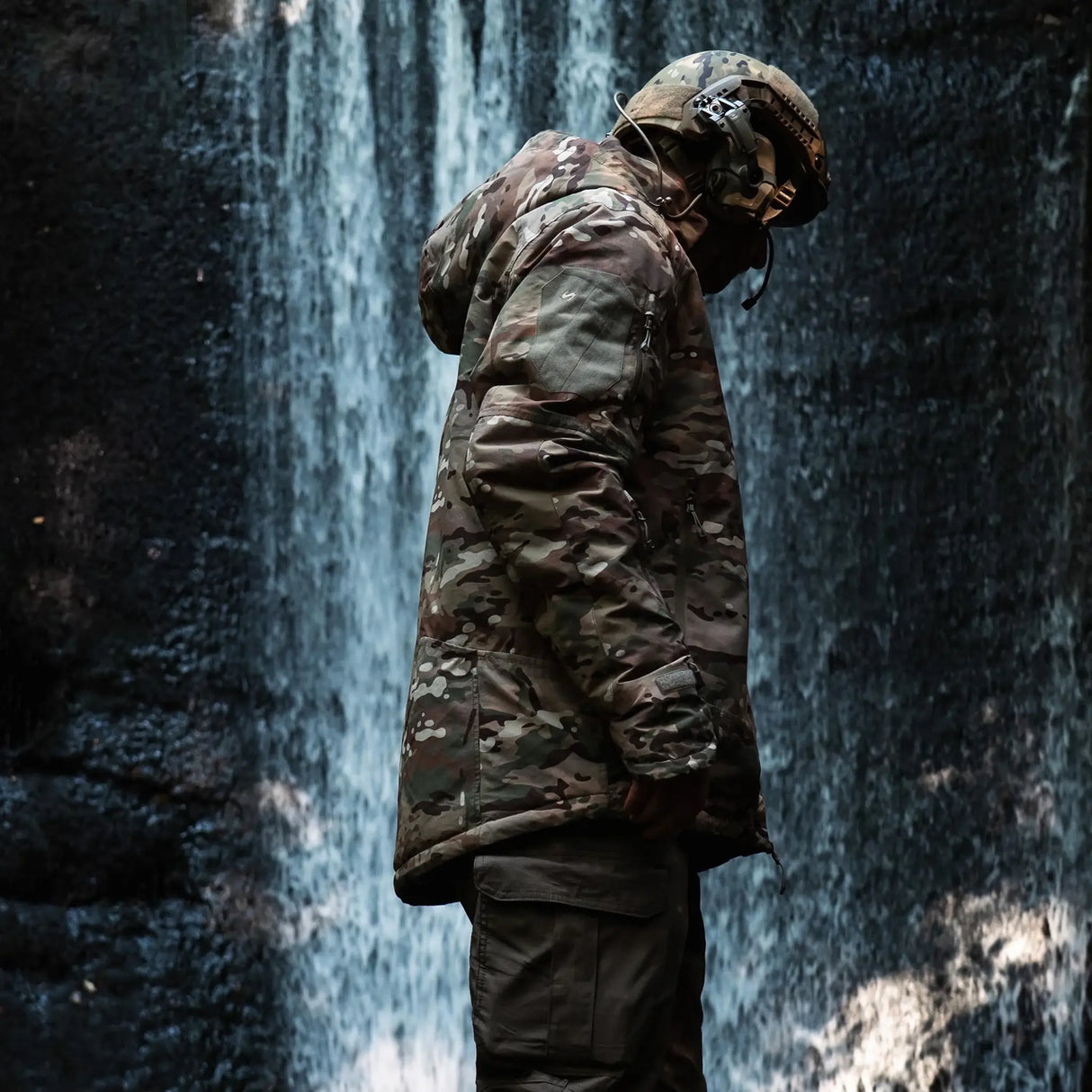 Stoirm Mission Primaloft All Weather Jacket in Multicam lifestyle