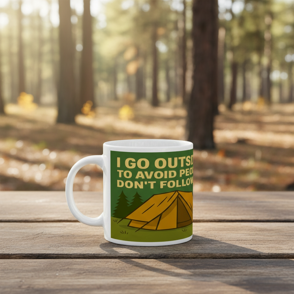 I Go Outside to Avoid People Ceramic Mug 11oz - for Him