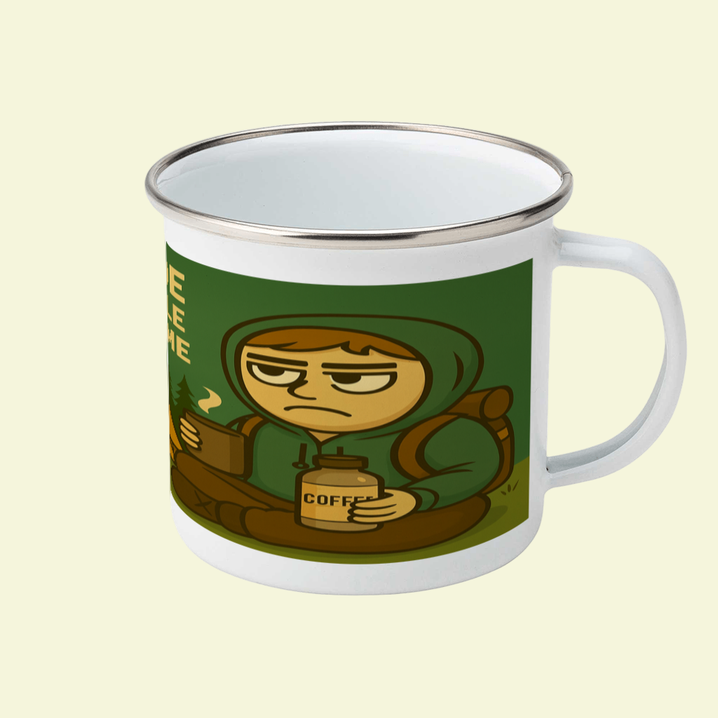 I Go Outside to Avoid People Enamel Mug 12oz – for Him