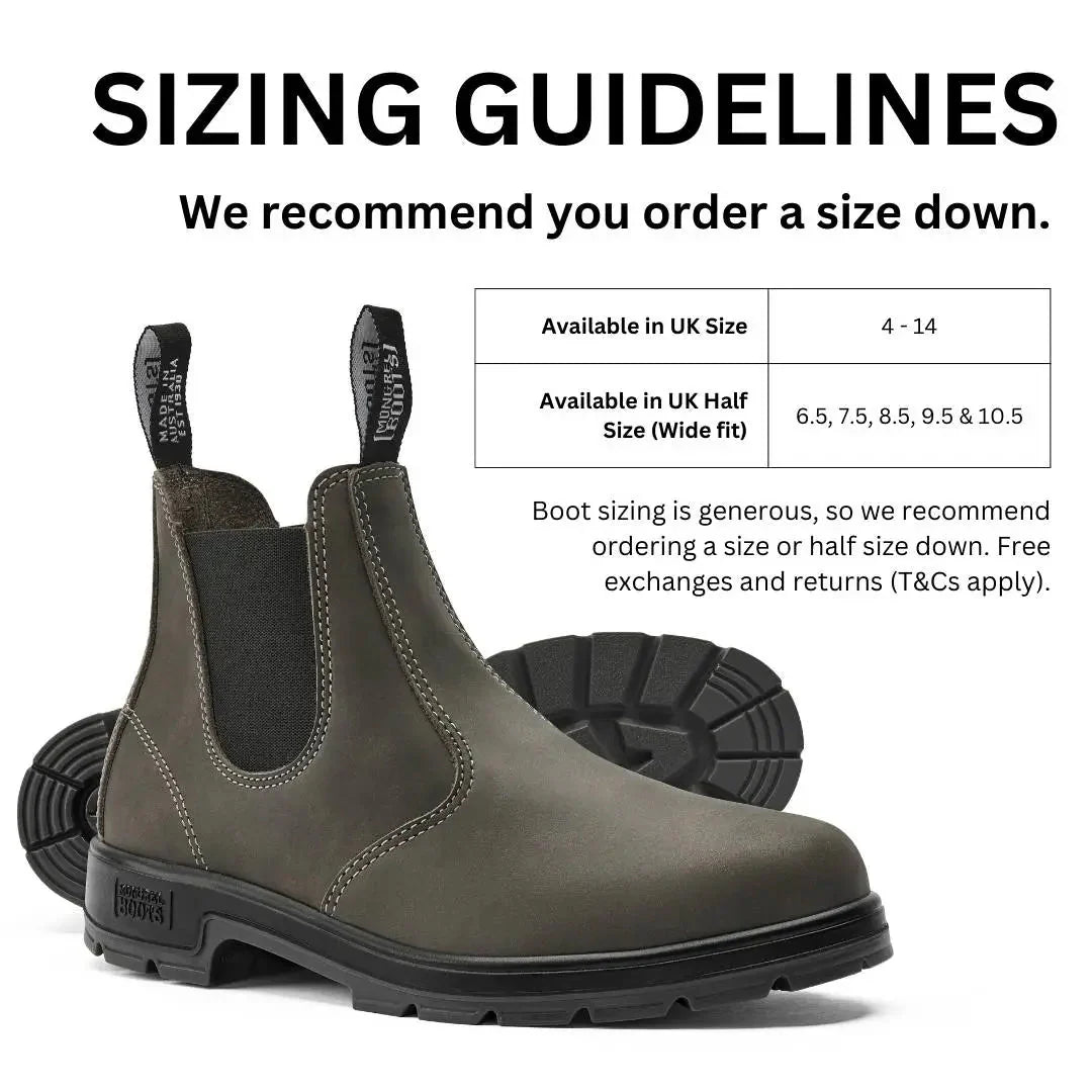 Mongrel K9 Dealer Boot sizing guidelines, order a size down