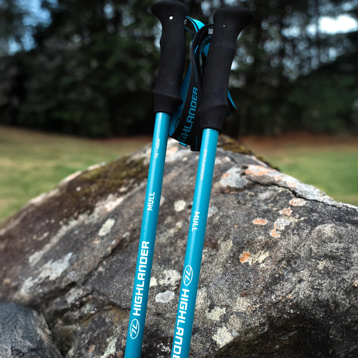 Highlander Mull Aluminium Walking Poles in the outdoors for hiking