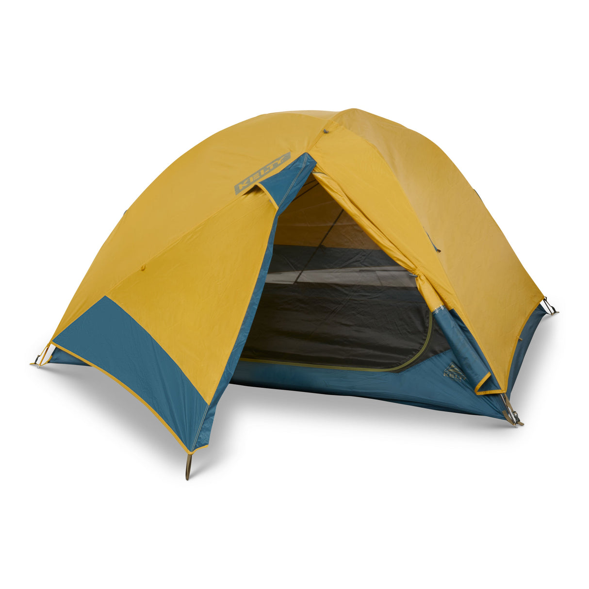 Kelty Far Out 3 Person Tent with Footprint pitched with flysheet