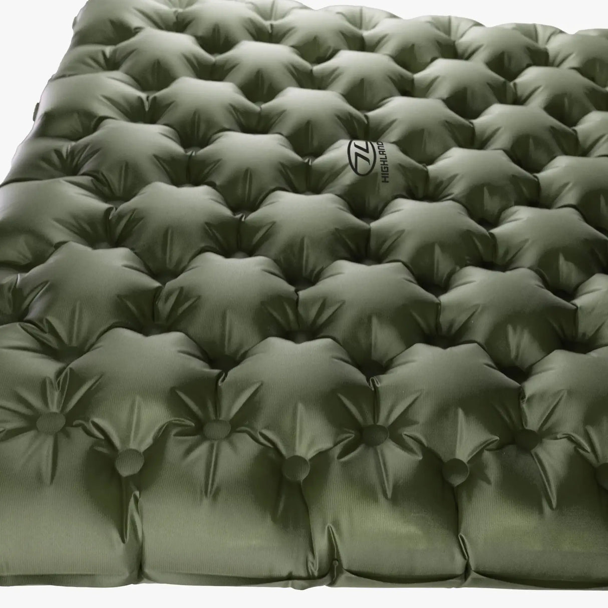 Highlander Nap-Pak Arctic R11 Inflatable Sleeping Mat in olive green close up from above