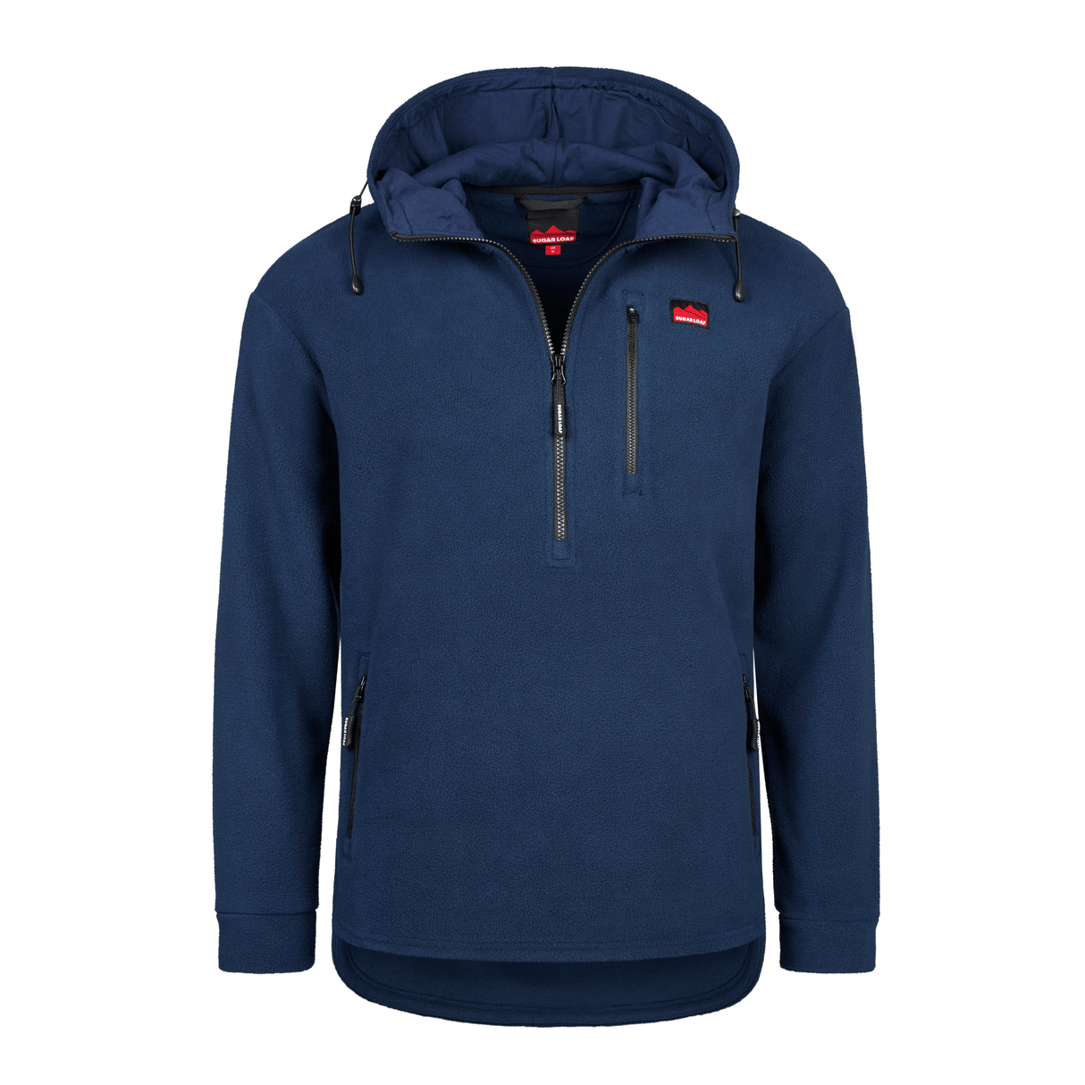 Sugar Loaf Shepherd Polar Fleece Hoodie in Navy Blue from the front on white background