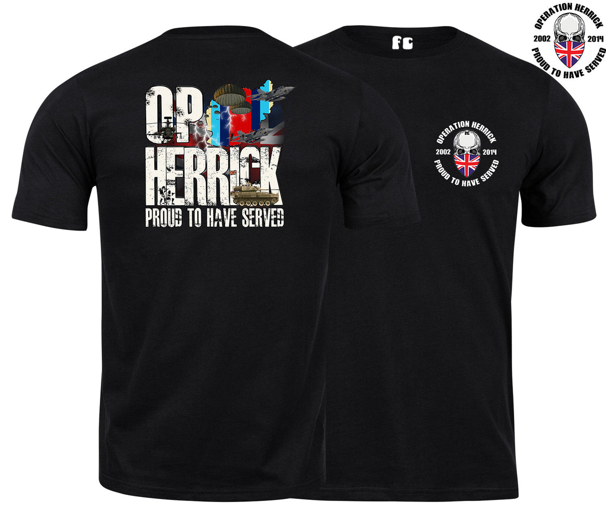 OP Herrick Veteran Double Side Printed T-Shirt - Black