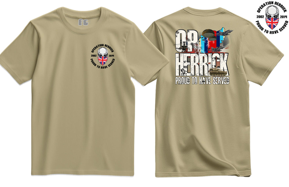 OP Herrick Veteran Double Side Printed T-Shirt - Sand