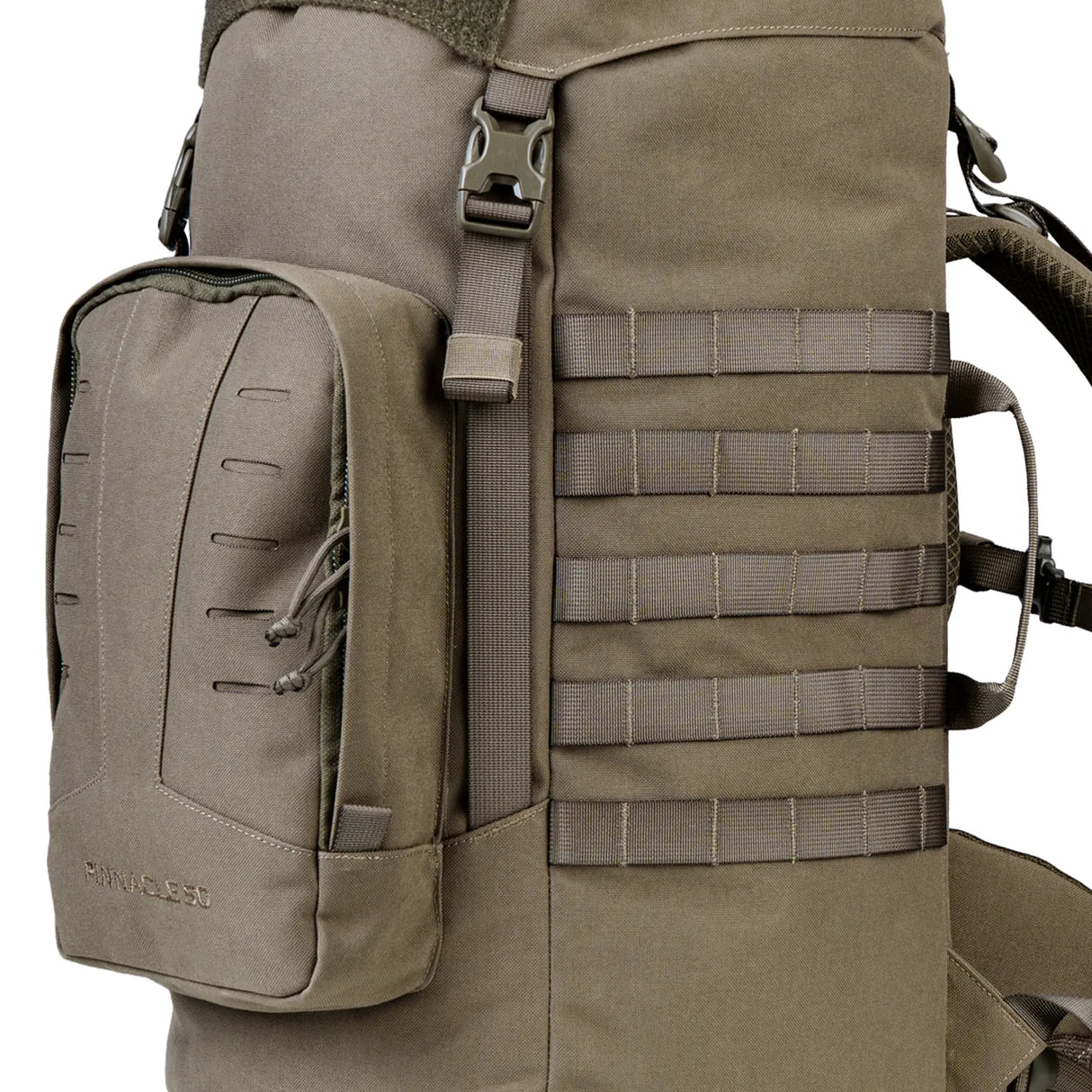 Highlander Pinnacle Rucksack 50L in ranger green close up of molle loops