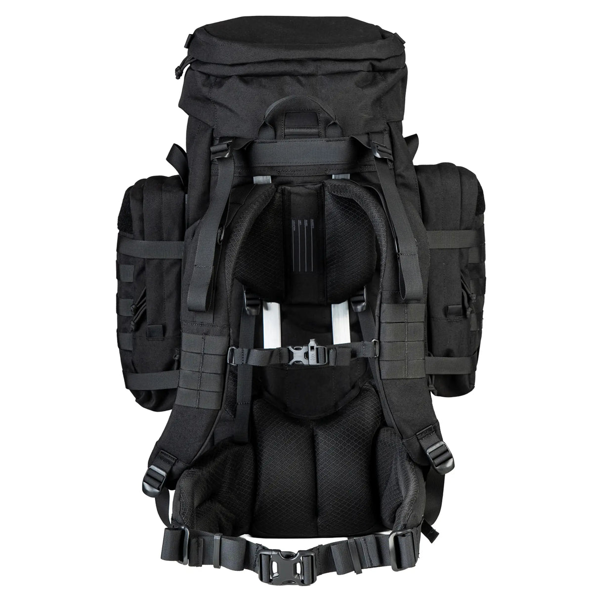Highlander Pinnacle Rucksack 70L in black back on white background