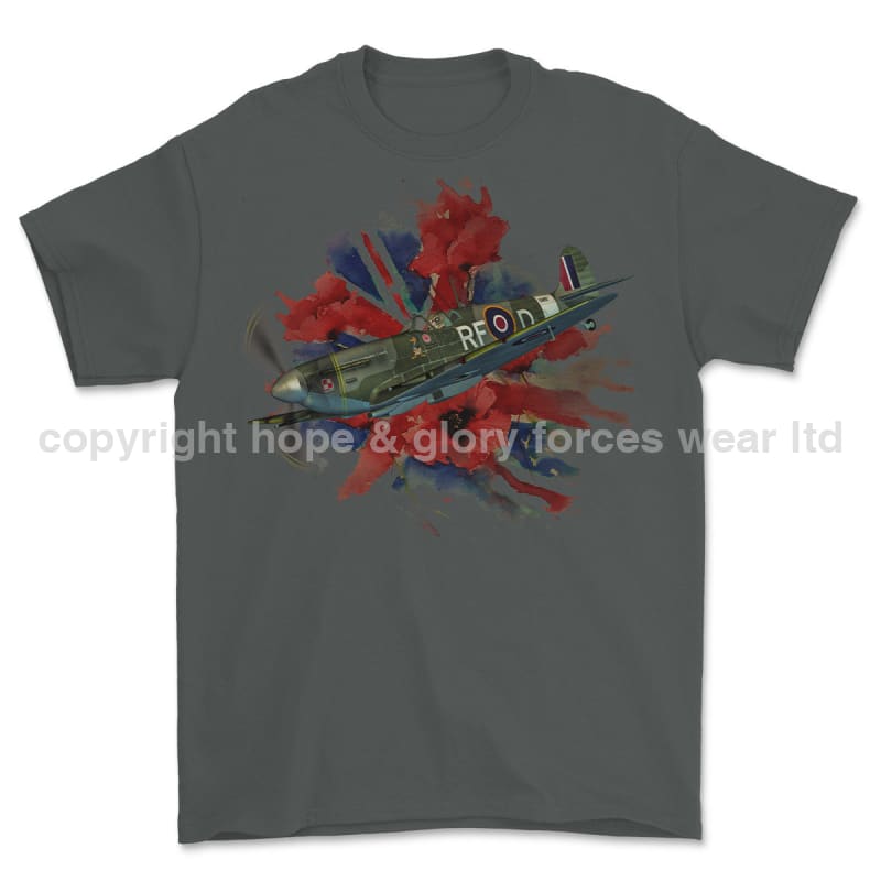 Poppy And Spitfire Lest We Forget Printed T-Shirt - Colourway 4