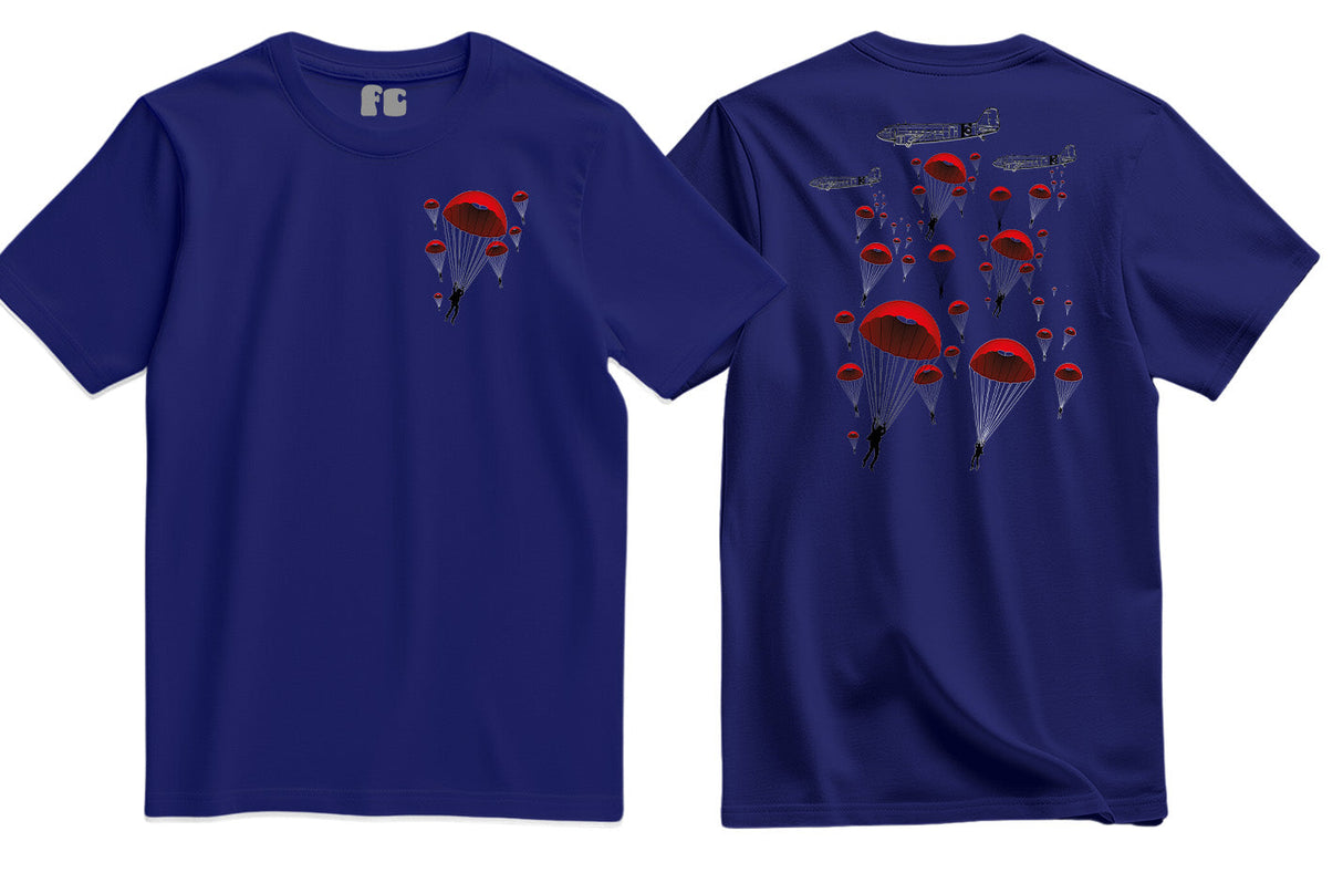 Poppy Chutes Lest We Forget Double Print T-Shirt - Navy Blue