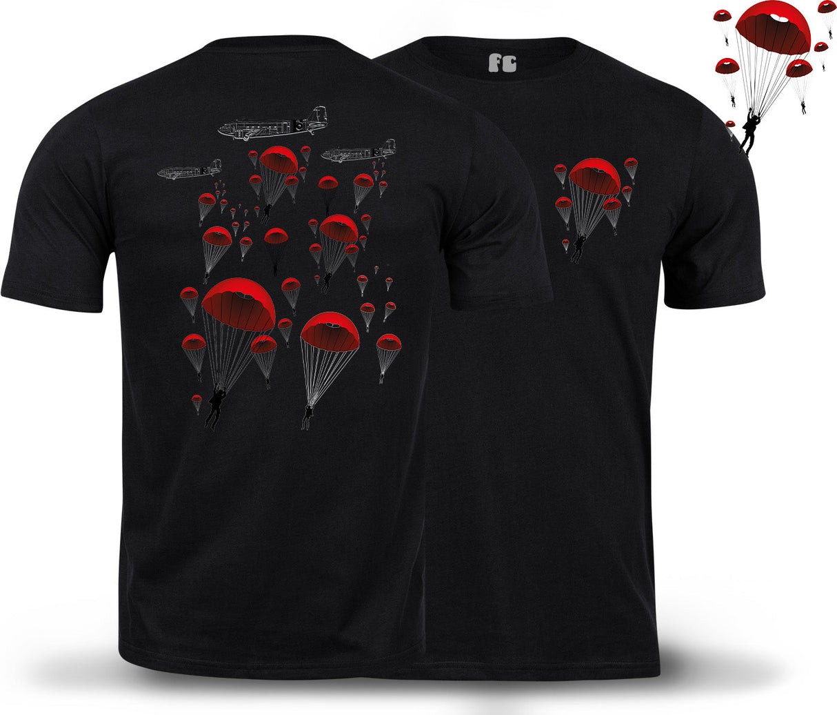 Poppy Chutes Lest We Forget Double Print T-Shirt - Black