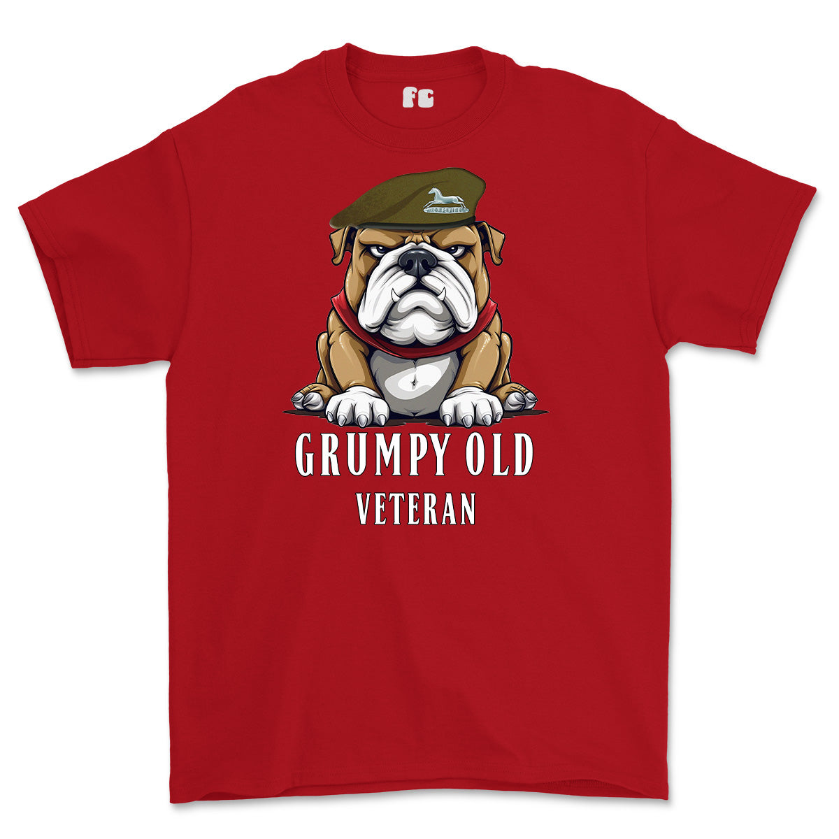 Grumpy Old PWO Own Regiment of Yorkshire Veteran Printed T-Shirt - Red
