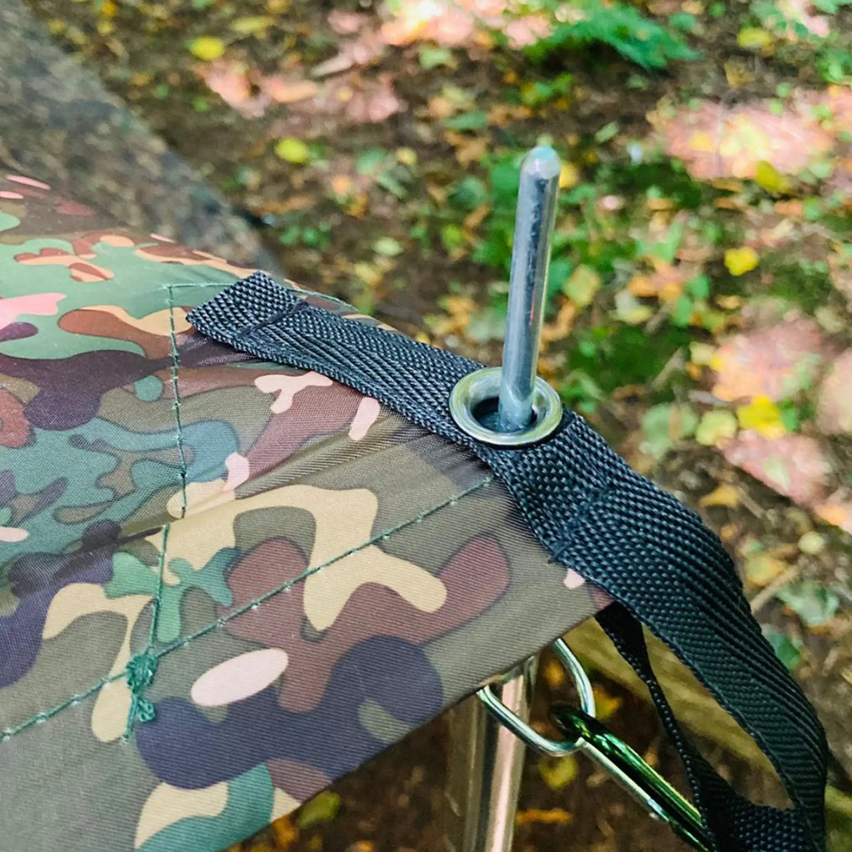 DD 3x3 Pro Tarp in MC camo for bushcraft
