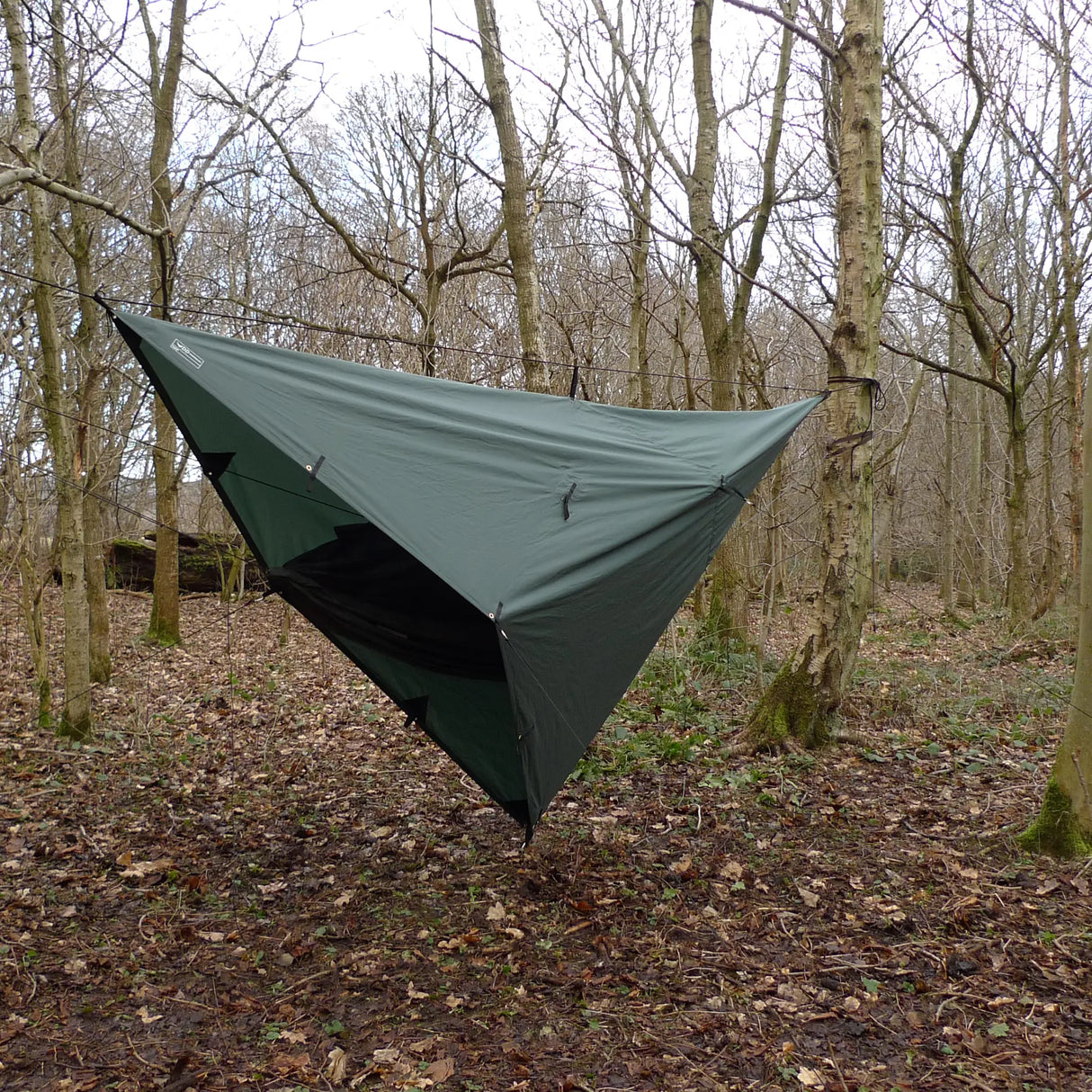 DD 3x3 Pro Tarp in olive green for backpacking