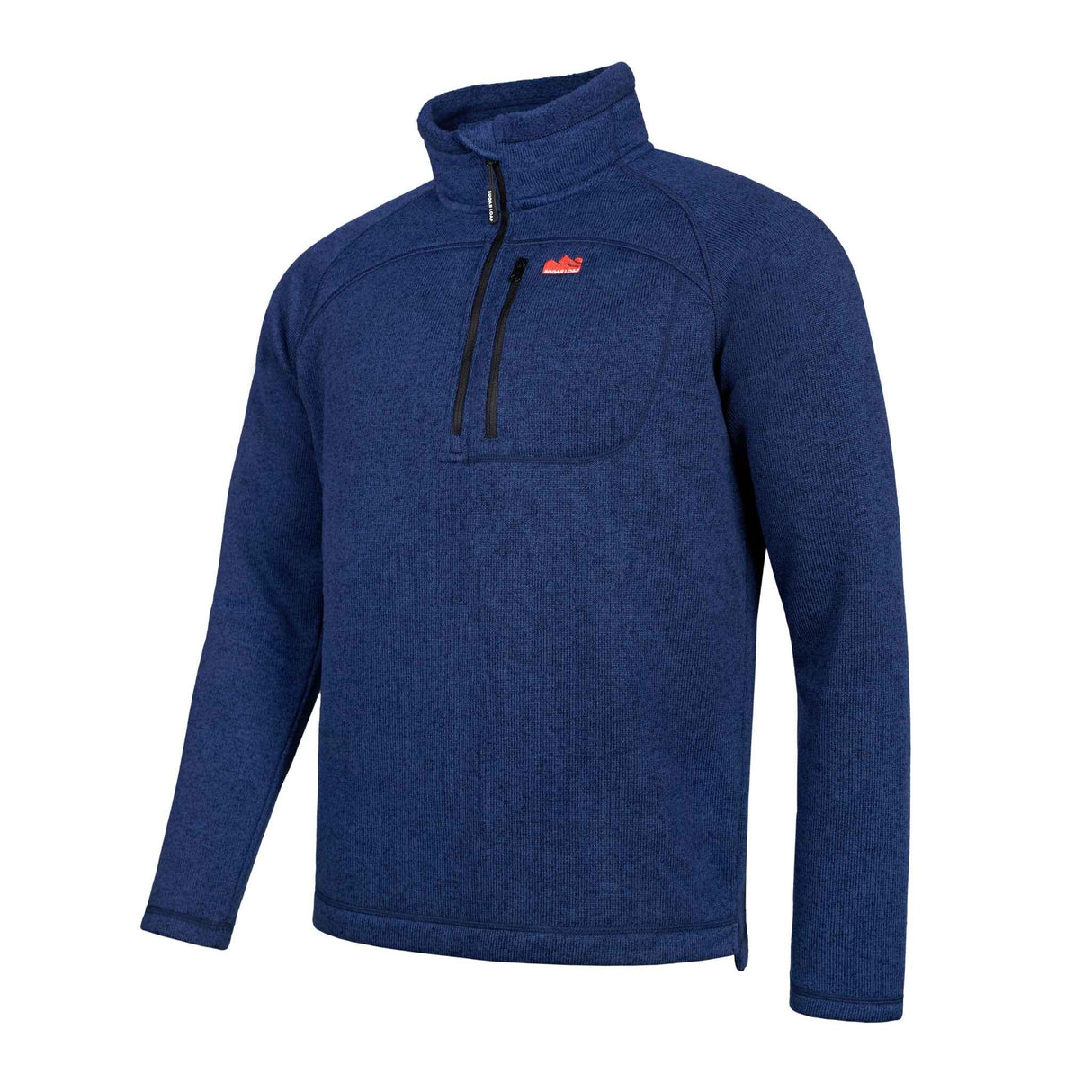 Sugar Loaf Fell Half Zip Fleece Top in Navy Blue from the front on white background