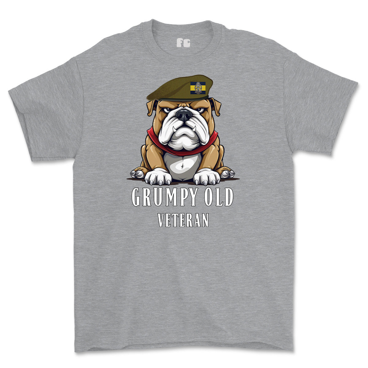 Grumpy Old PWRR Veteran Tiger Printed T-Shirt - Sports Grey