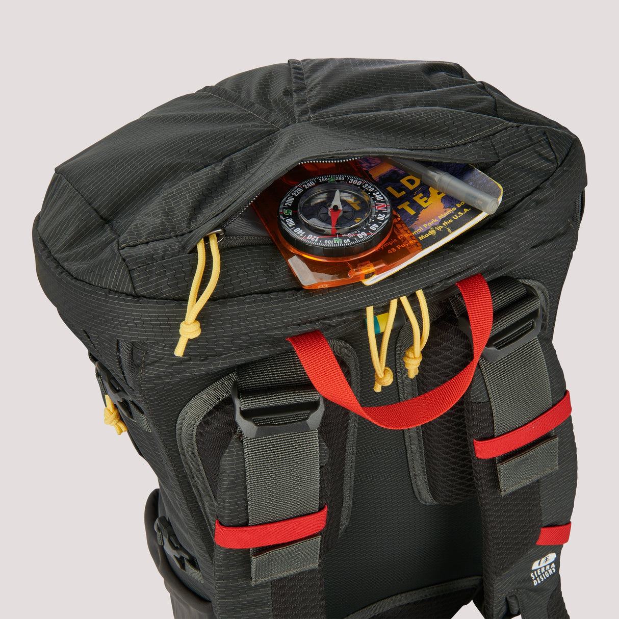Sierra Designs Flex Hike 20-30 Rucksack - Peat / Fiery Red - view 7
