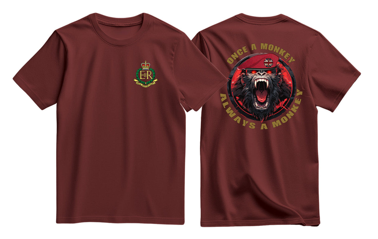 RMP Once a Monkey Double Print T-Shirt - Maroon