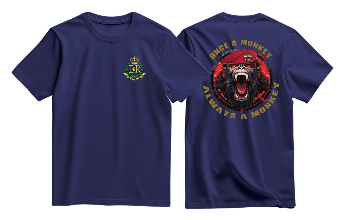 RMP Once a Monkey Double Print T-Shirt - Navy Blue